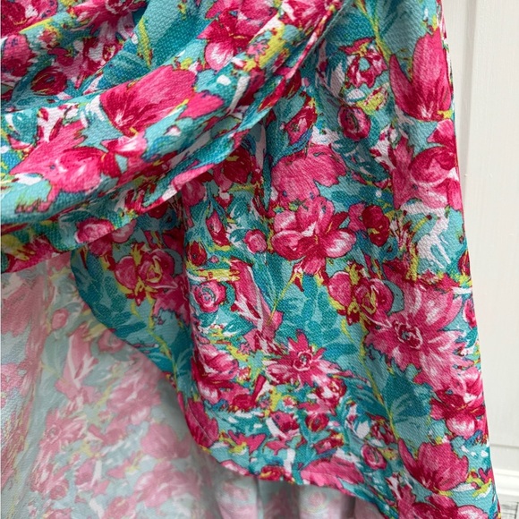 NWOT Vince Camuto 4T Girls Multicolor Floral High Low Tulip Short Sleeve Dress - Picture 4 of 7